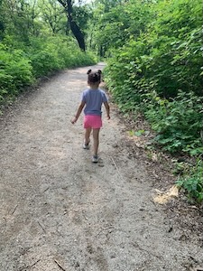 Child on Konza Prairie trail